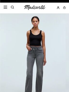 Madewell Women's Curvy 90s Straight Leg Jeans in Gray